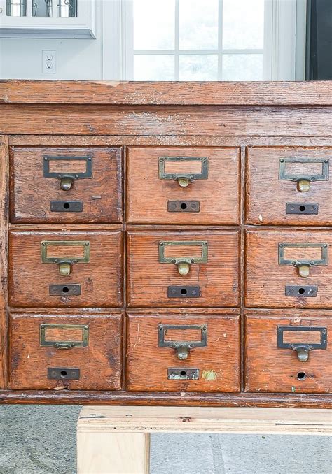 vintage card catalog refinishing